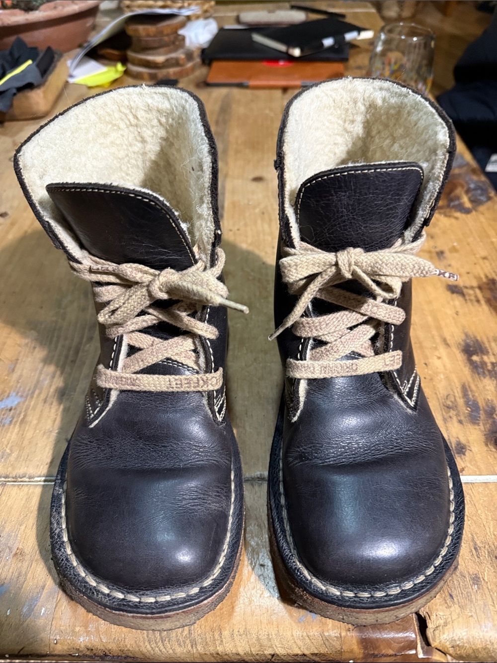 Duckfeet Odense Wool-Lined Slate Gray Leather Boots Size EU 40 GUC